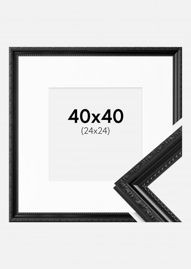 Ram med passepartou Frame Abisko Black 40x40 cm - Picture Mount White 25x25 cm