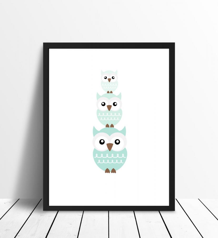 Bildverkstad Owl Triss - Ice blue Poster