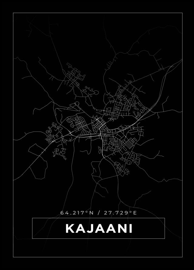 Bildverkstad Map - Kajaani - Black Poster