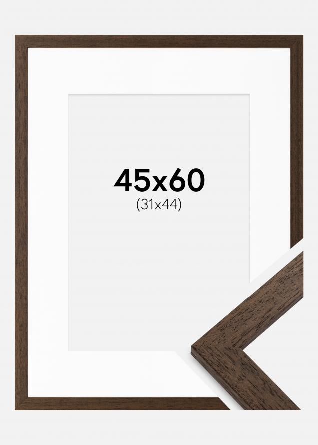 Ram med passepartou Frame Brown Wood 45x60 cm - Picture Mount White 32x45 cm