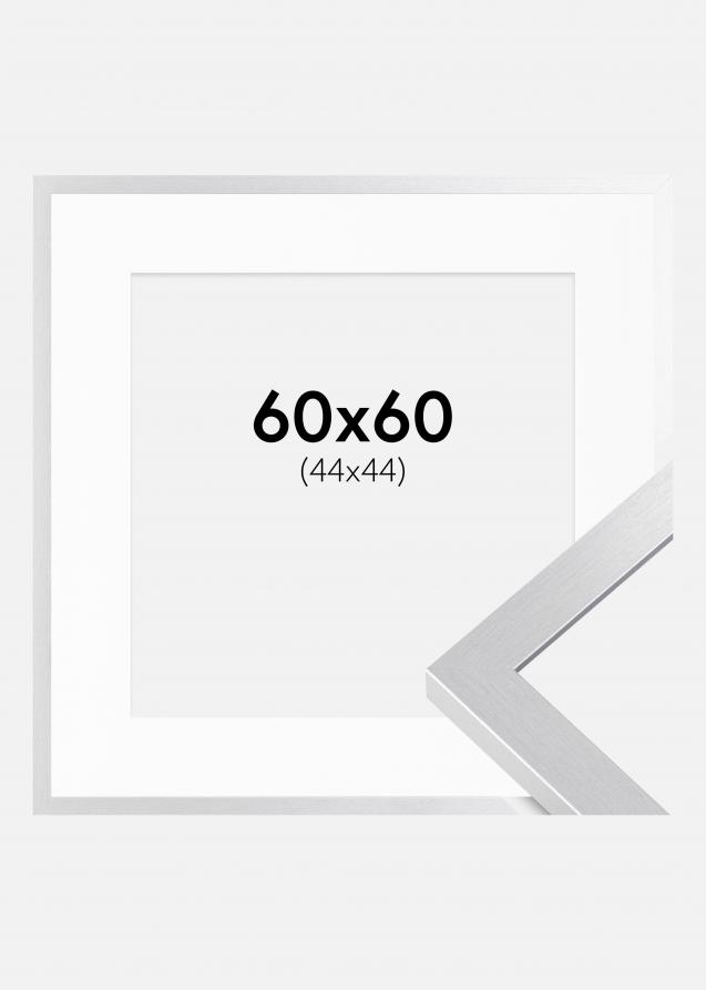 Ram med passepartou Frame Selection Silver 60x60 cm - Picture Mount White 45x45 cm