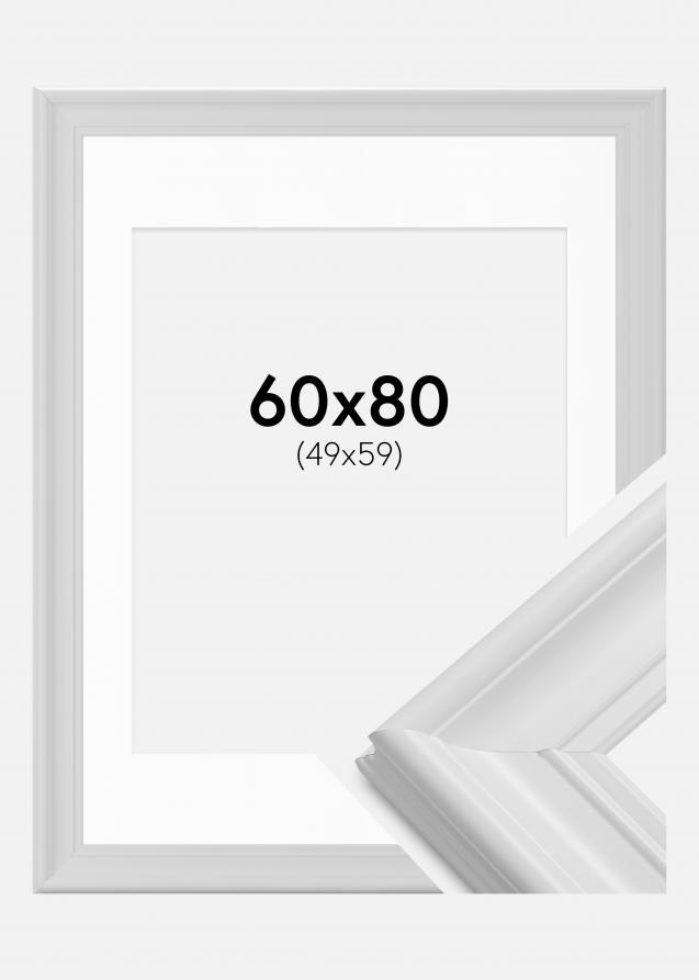 Ram med passepartou Frame Mora Premium White 60x80 cm - Picture Mount White 50x60 cm