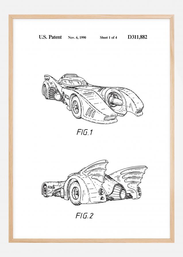 Bildverkstad Patent drawing - Batman - Batmobile 1990 I Poster