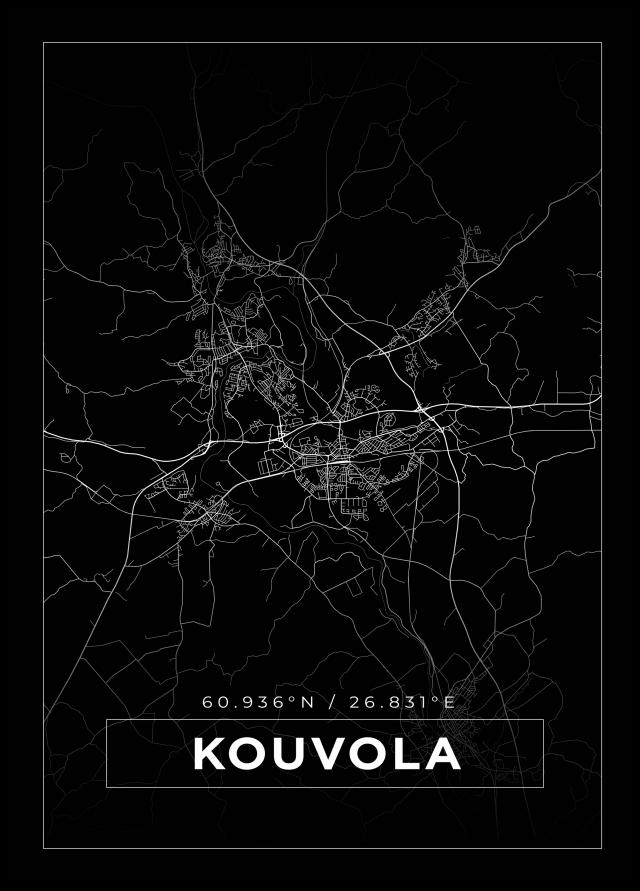 Bildverkstad Map - Kouvola - Black Poster