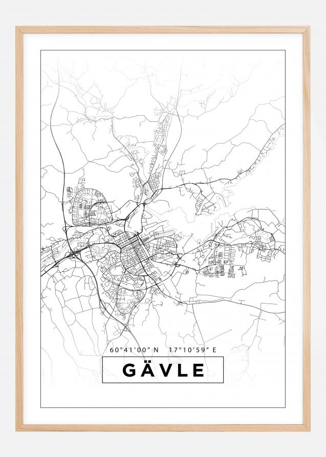 Bildverkstad Map - Gävle - White Poster