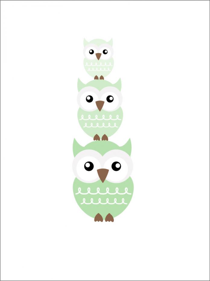 Bildverkstad Owl Triss - Mint green Poster
