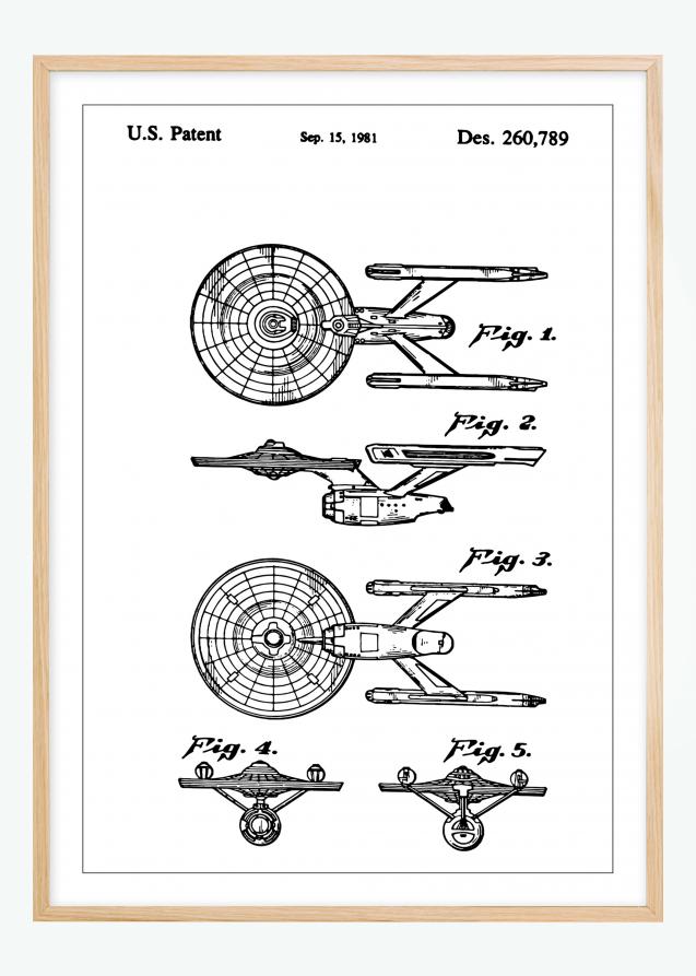 Bildverkstad Patent drawing - Star Trek - USS Enterprise Poster
