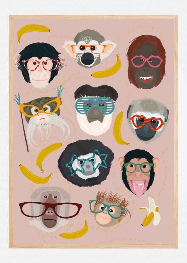 Bildverkstad Monkey In Glasses Print Poster