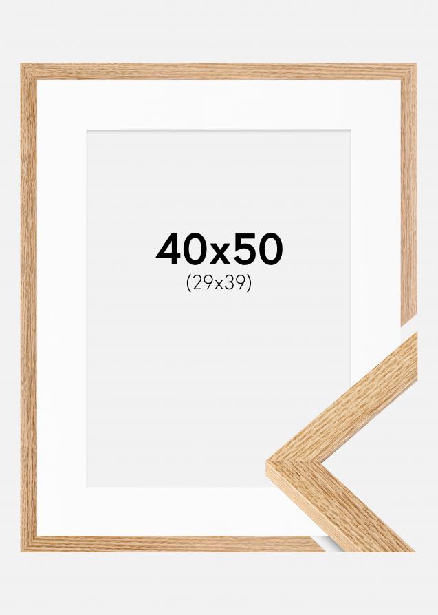 Ram med passepartou Frame Selection Oak 40x50 cm - Picture Mount White 30x40 cm
