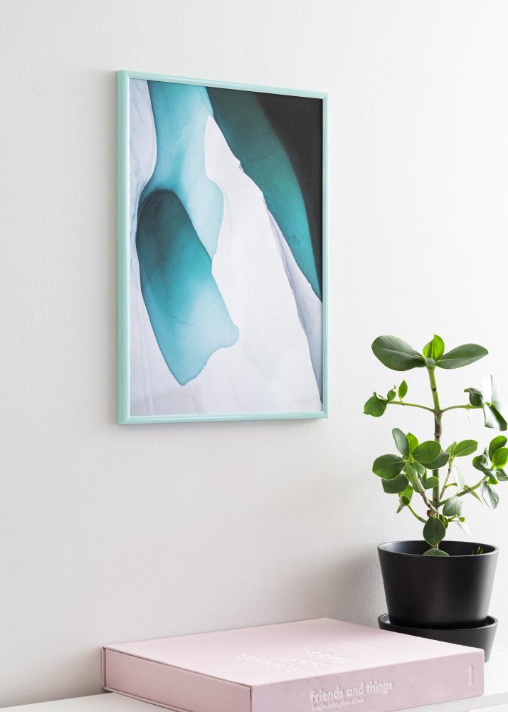 Ram med passepartou Frame New Lifestyle Turquoise 70x100 cm - Picture Mount Black 61x91.5 cm