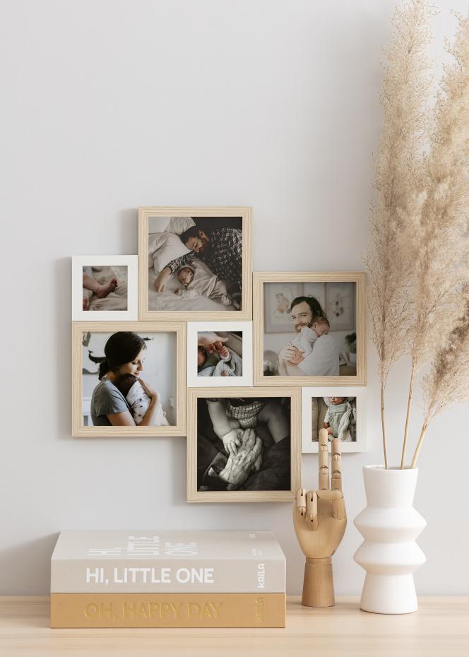Walther Modern Living Collage Frame White/Oak - 7 Pictures