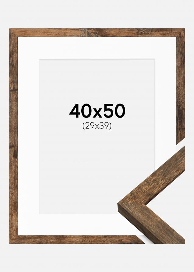 Ram med passepartou Frame Fiorito Washed Oak 40x50 cm - Picture Mount White 30x40 cm