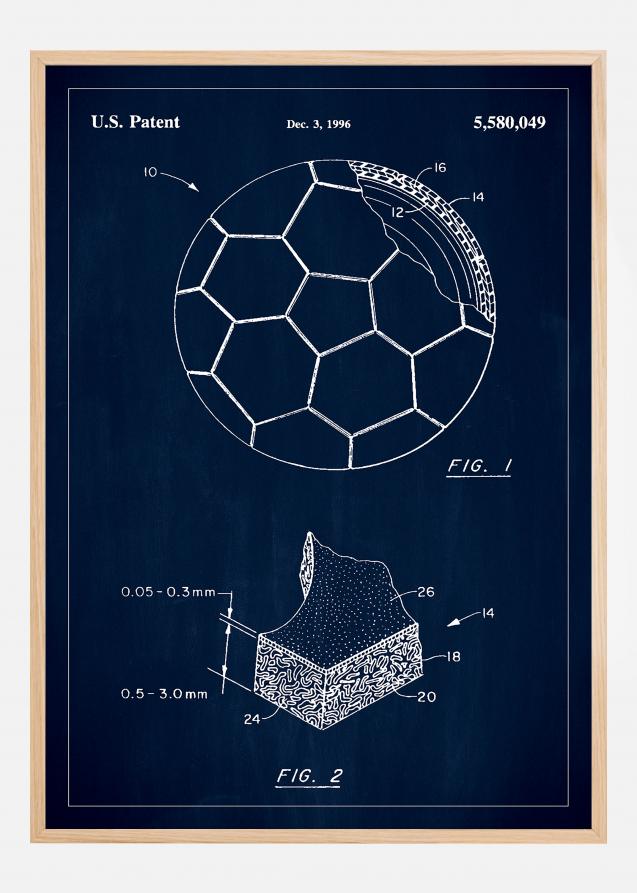 Bildverkstad Patent Print - Football - Blue Poster