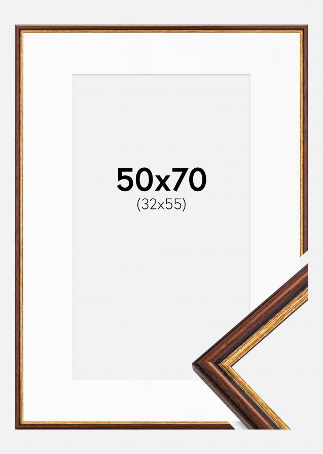 Ram med passepartou Frame Horndal Brown 50x70 cm - Picture Mount White 33x56 cm