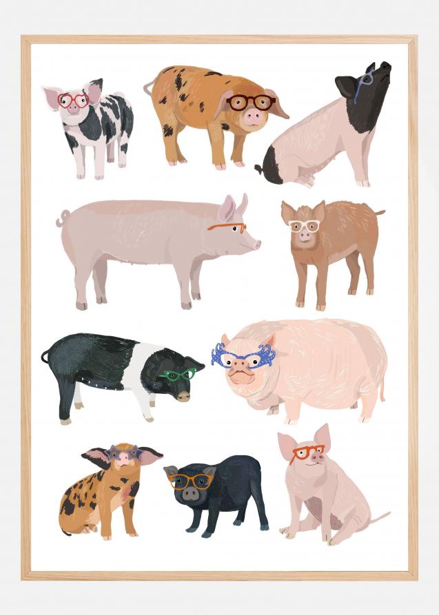 Bildverkstad Pigs Glasses Poster