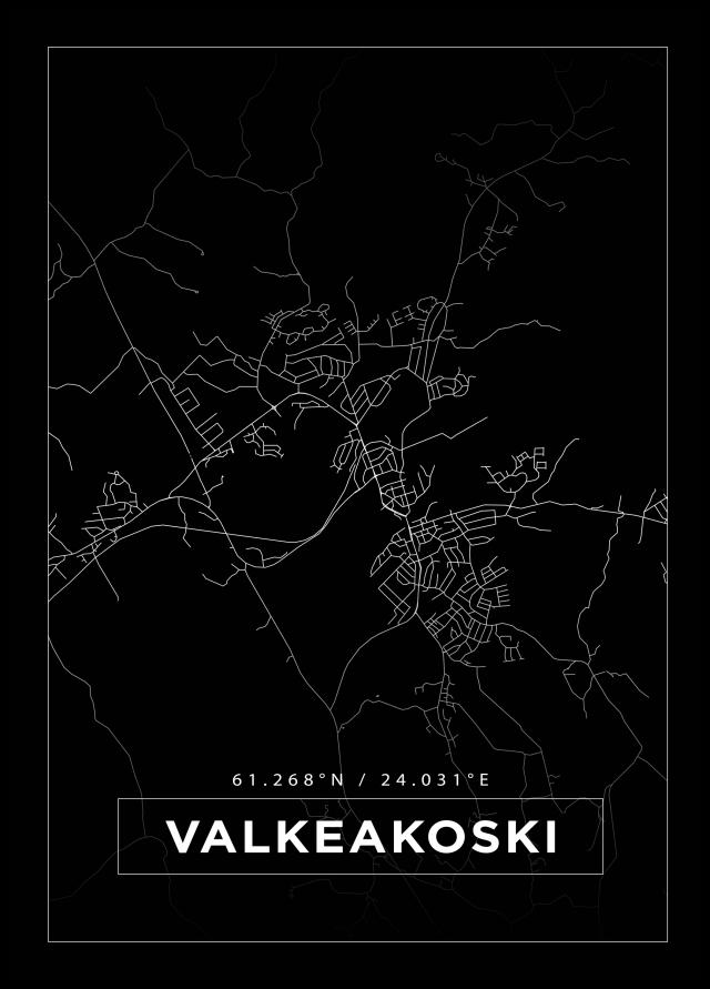 Bildverkstad Map - Valkeakoski - Black Poster