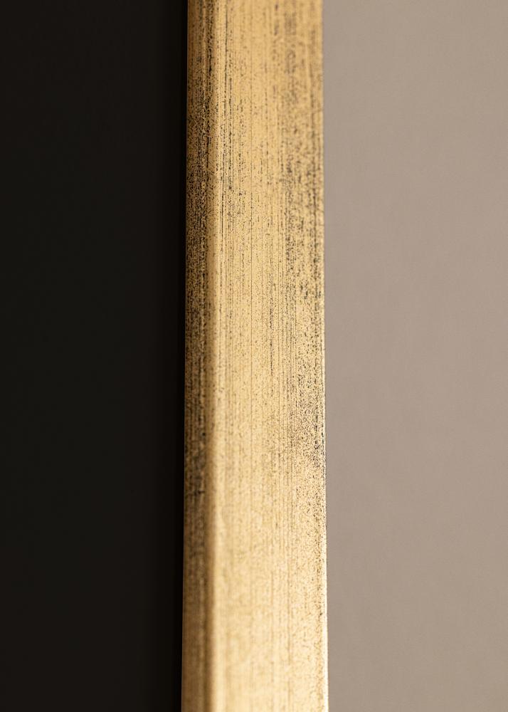 Ram med passepartou Frame Stilren Gold 24x30 cm - Picture Mount Black 7x9 inches