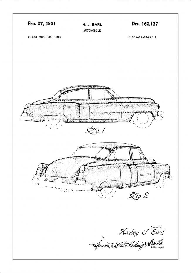 Bildverkstad Patent drawing - Cadillac I Poster