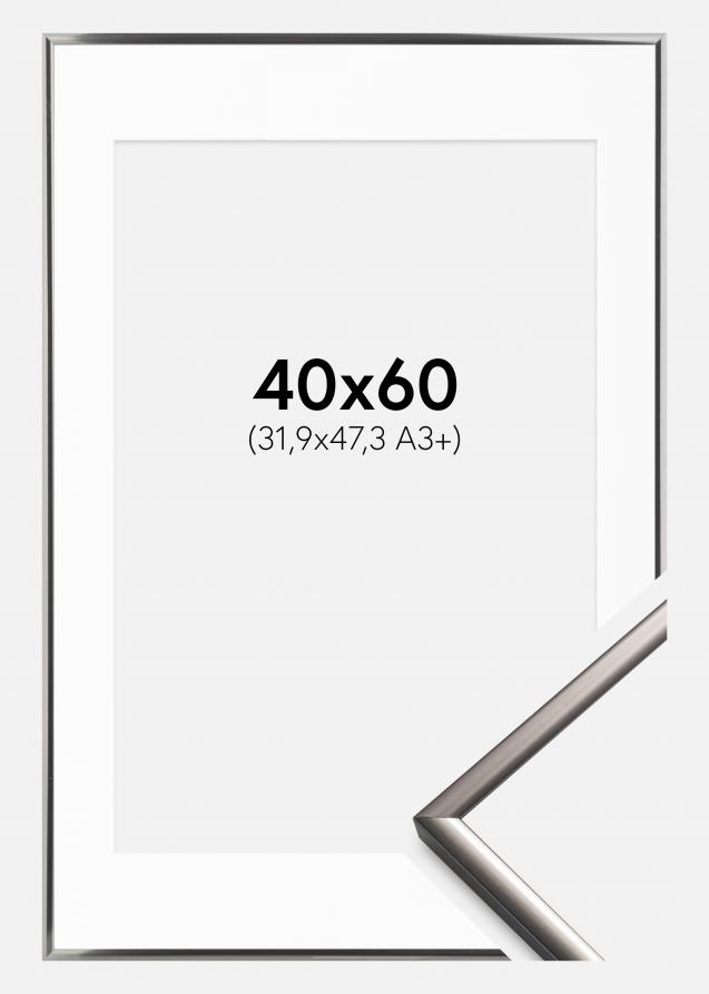 Ram med passepartou Frame New Lifestyle Steel 40x60 cm - Picture Mount White 32.9x48.3 cm (A3+)