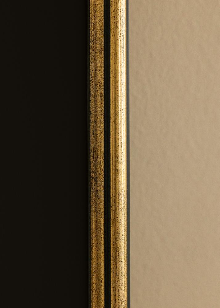 Ram med passepartou Frame Horndal Gold 35x50 cm - Picture Mount Black 25x35 cm