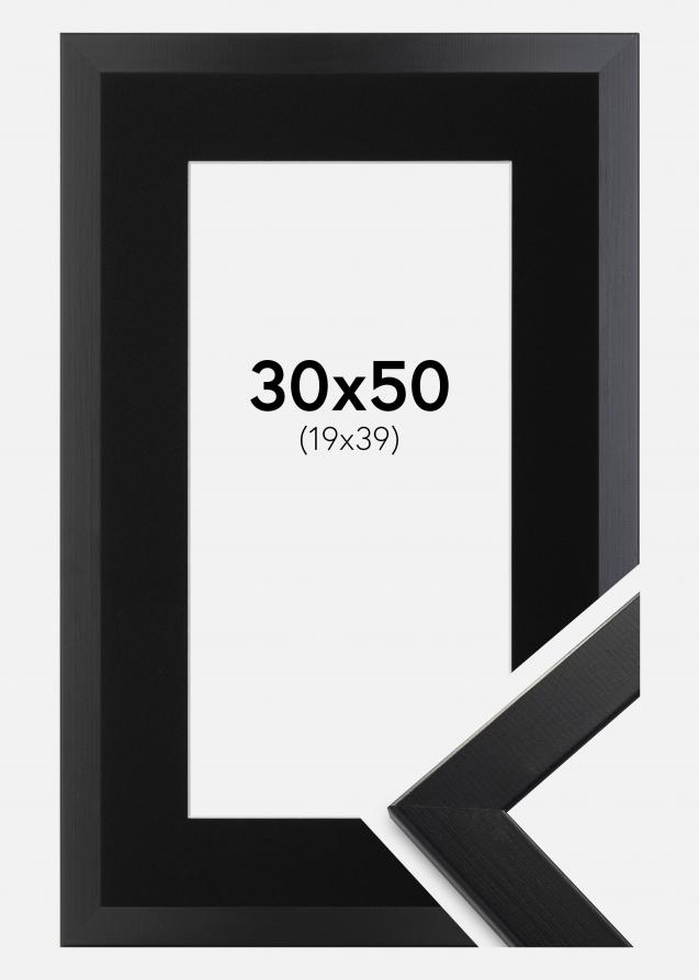 Ram med passepartou Frame Trendline Black 30x50 cm - Picture Mount Black 20x40 cm