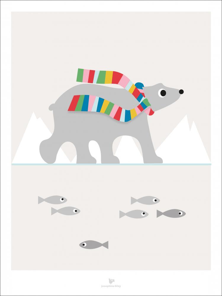 Bildverkstad Polar bear scarf - Beige Poster