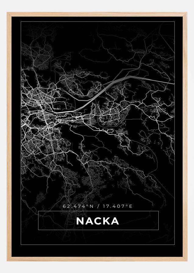Bildverkstad Map - Nacka - Black Poster
