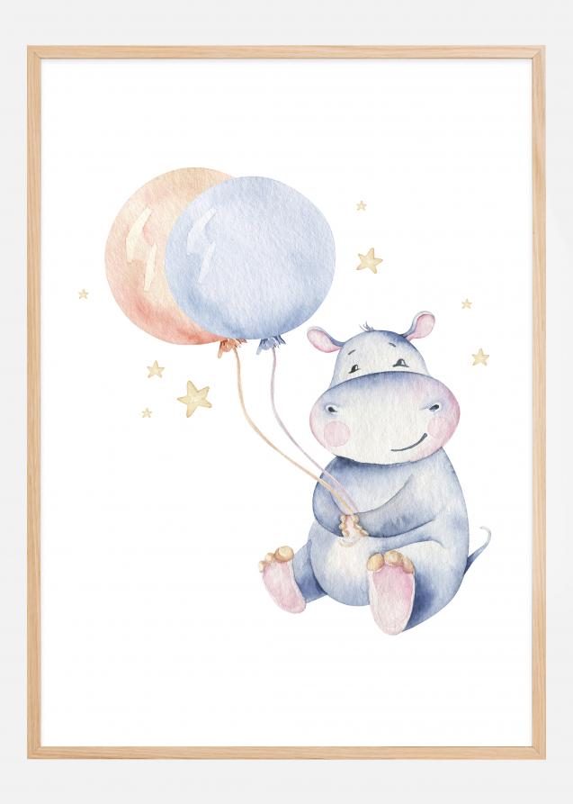 Bildverkstad Hippo Balloon Poster