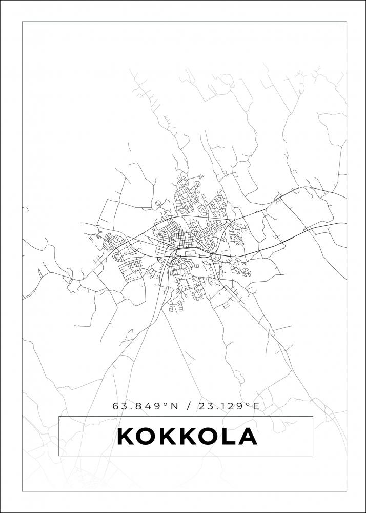 Bildverkstad Map - Kokkola - White Poster