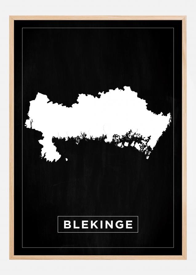 Bildverkstad Map - Blekinge - Black Poster