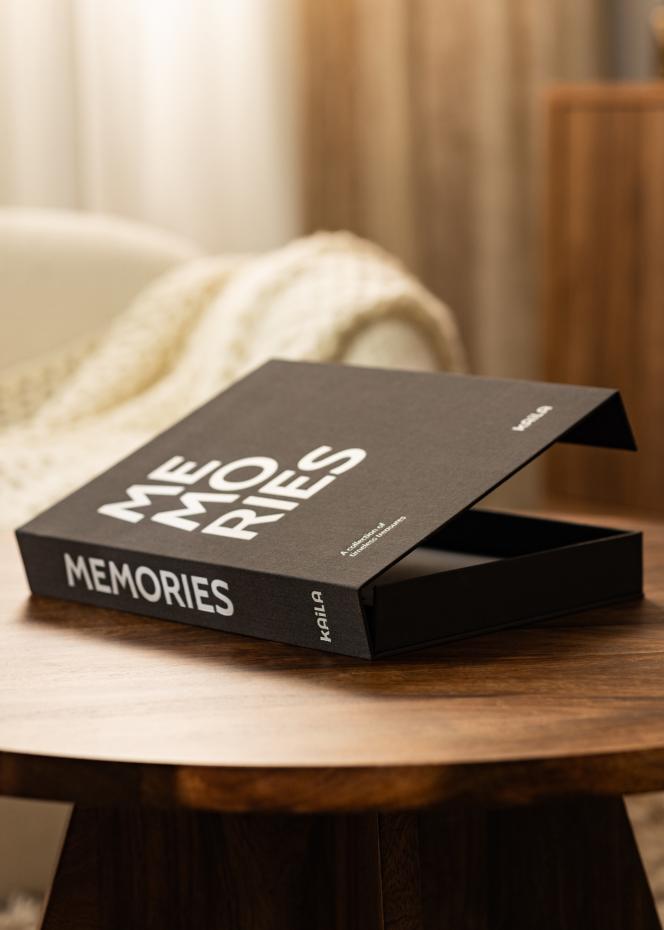 KAILA KAILA MEMORIES Black/White - Coffee Table Photo Album (60 Black Pages)