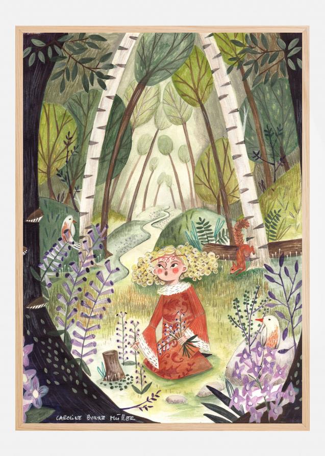 Bildverkstad Princess in the forest with flowers Poster