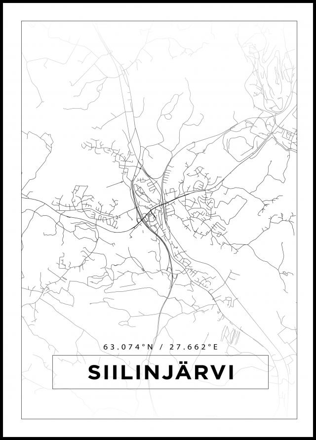 Bildverkstad Map - Siilinjärvi - White Poster