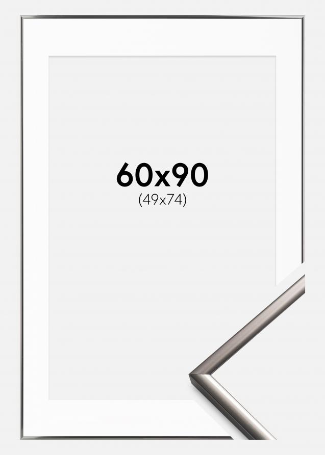 Ram med passepartou Frame New Lifestyle Steel 60x90 cm - Picture Mount White 50x75 cm