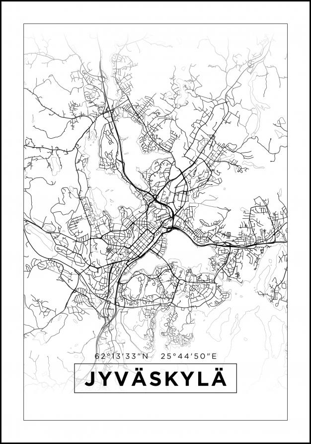 Bildverkstad Map - Jyväskylä - White Poster
