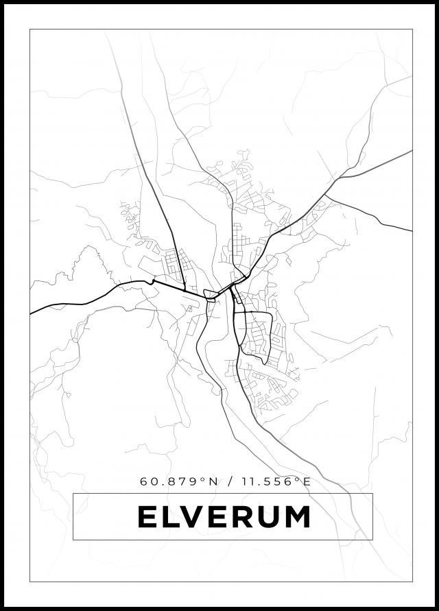 Bildverkstad Map - Elverum - White Poster