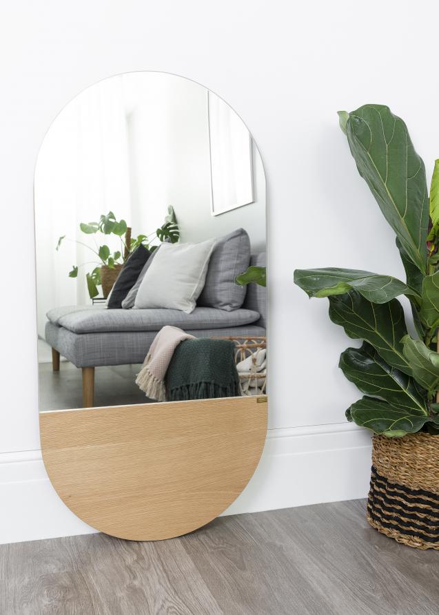 Hübsch Mirror Oval Oak 50x100 cm