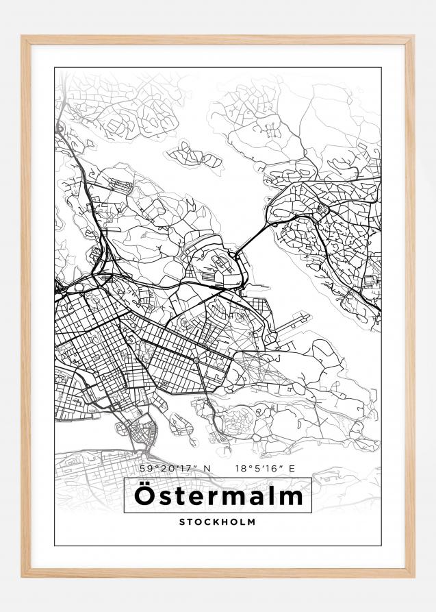 Bildverkstad Map - Östermalm - White Poster