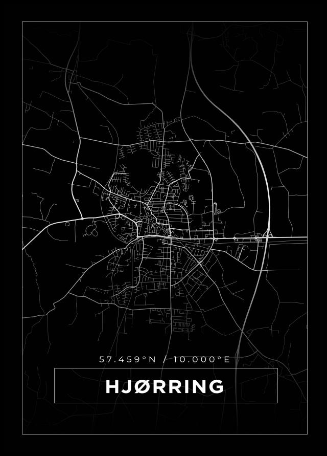 Bildverkstad Map - Hjørring - Black Poster