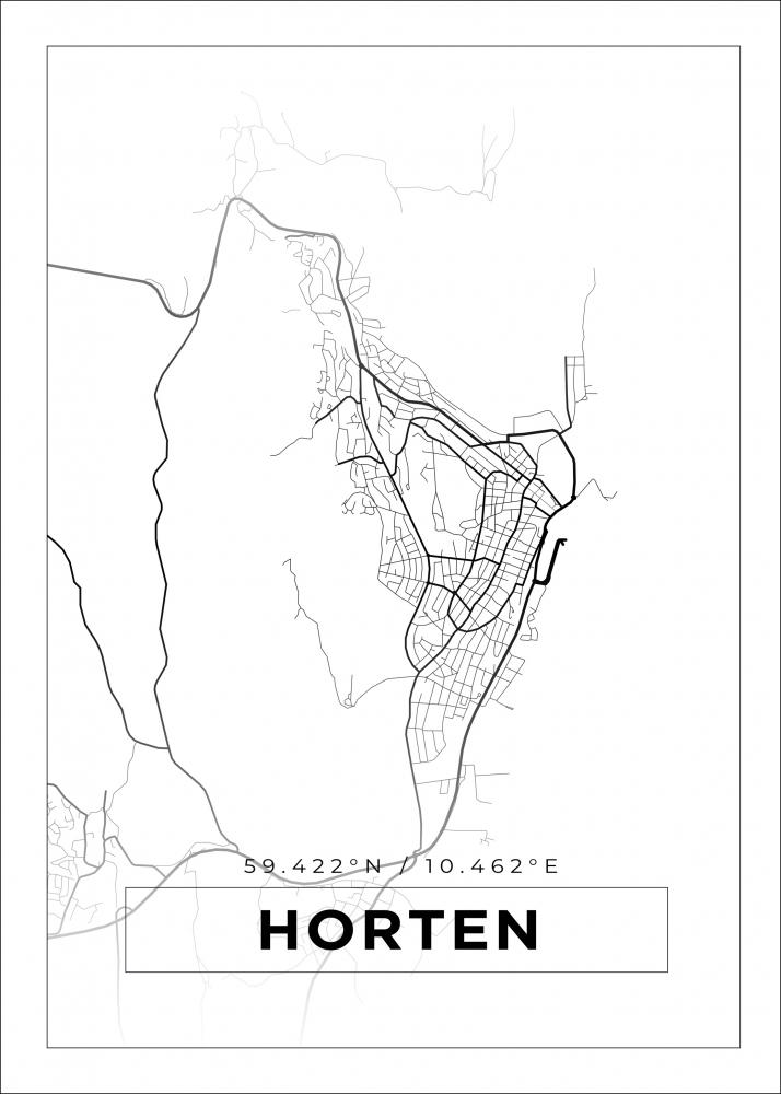 Bildverkstad Map - Horten - White Poster
