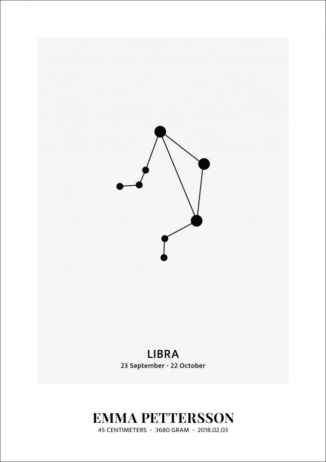 Personlig poster Libra - Star Sign