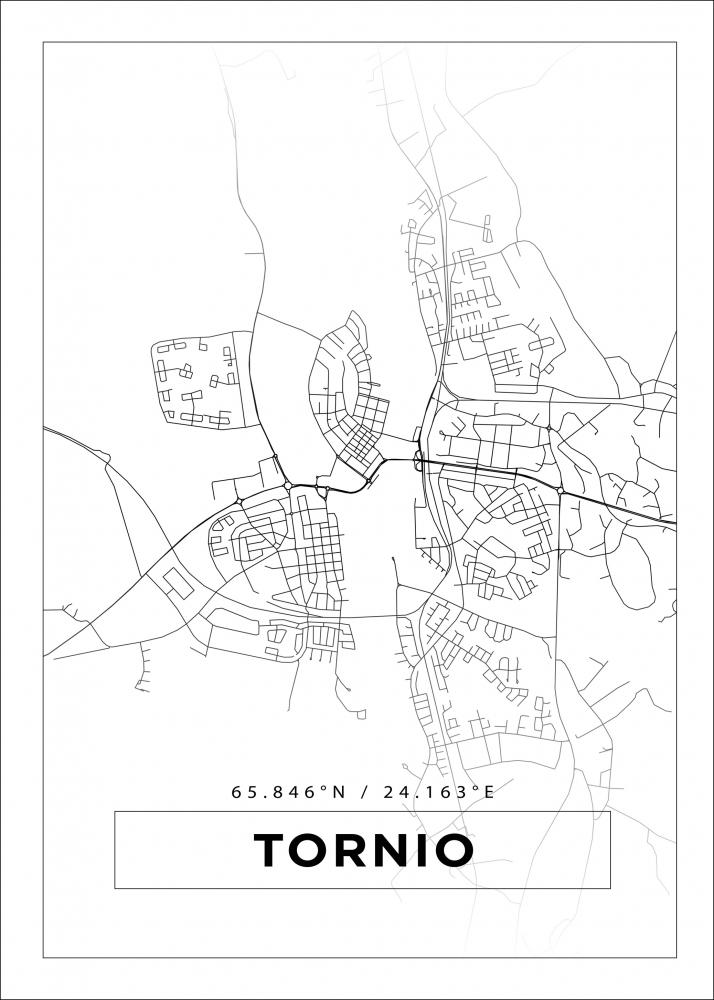 Bildverkstad Map - Tornio - White Poster