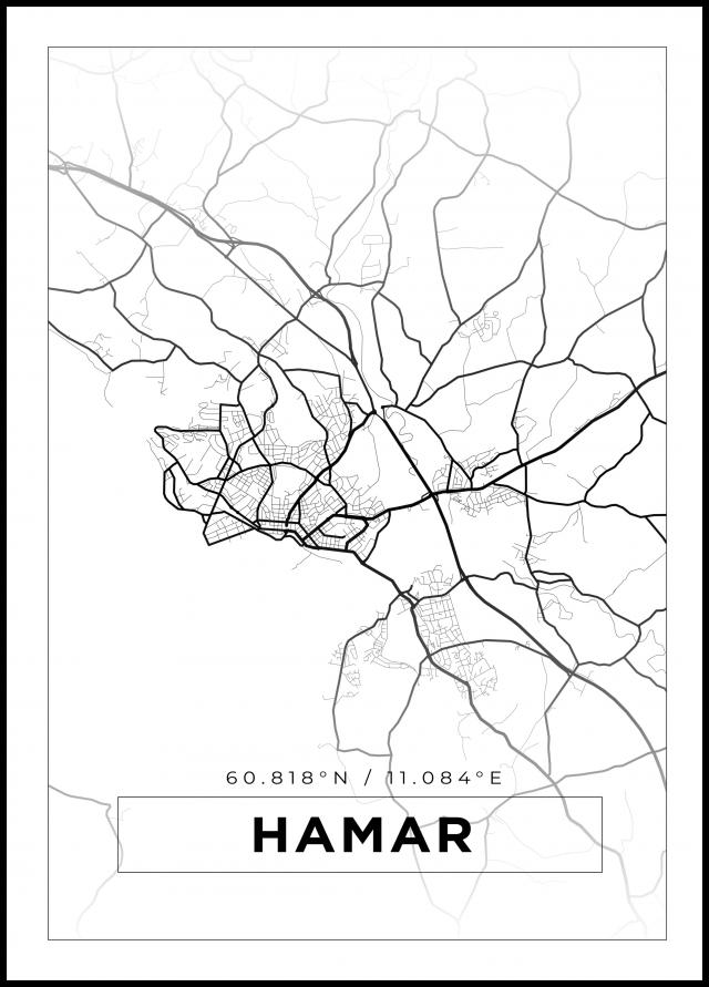 Bildverkstad Map - Hamar - White Poster