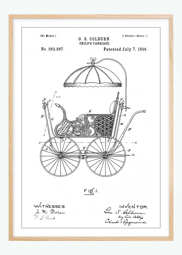 Bildverkstad Patent drawing - Pram I Poster