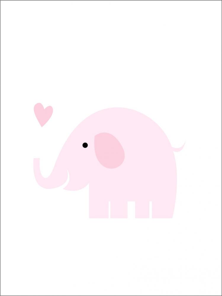 Bildverkstad Elephant Solo - Rose pink Poster