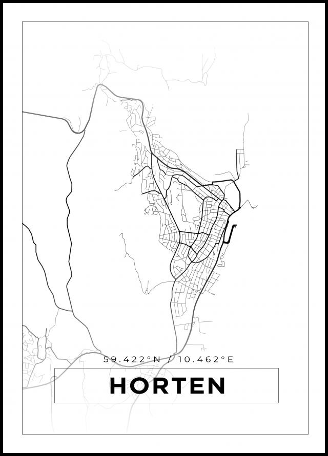 Bildverkstad Map - Horten - White Poster