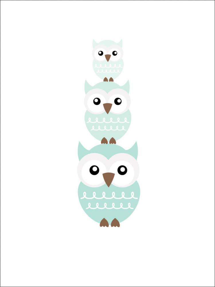Bildverkstad Owl Triss - Ice blue Poster