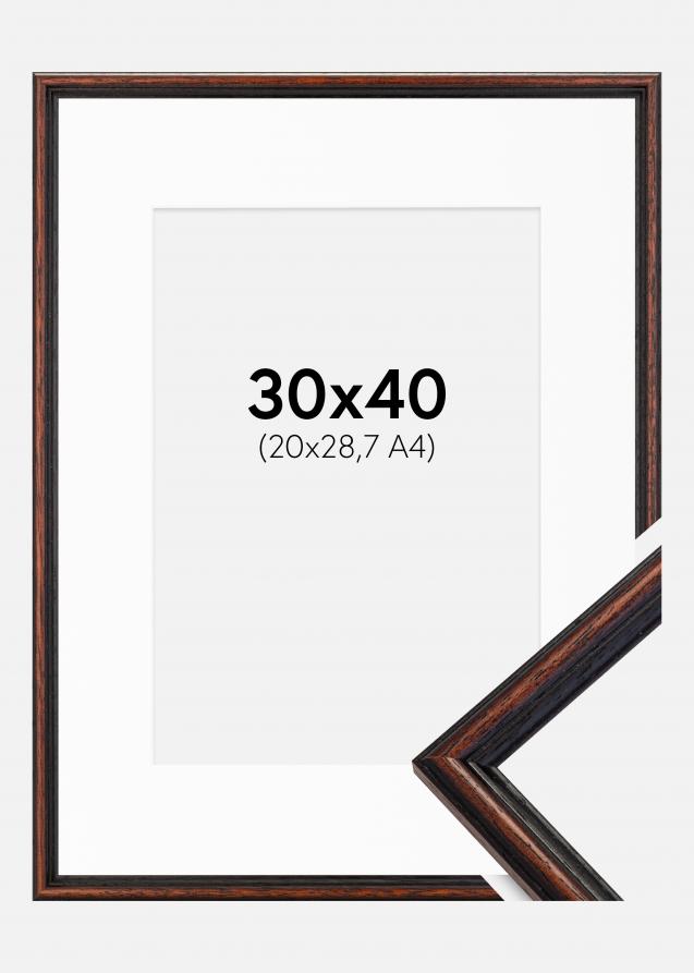 Ram med passepartou Frame Horndal Walnut 30x40 cm - Picture Mount White 21x29,7 cm (A4)