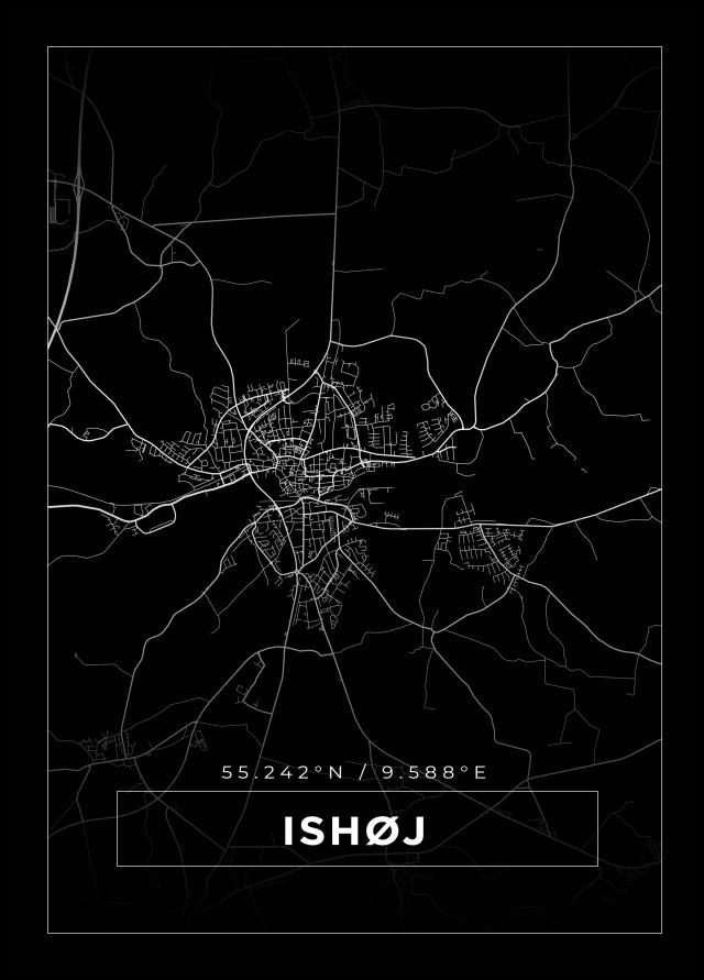 Bildverkstad Map - Ishøj - Black Poster