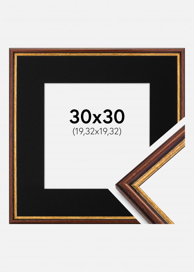 Ram med passepartou Frame Horndal Brown 30x30 cm - Picture Mount Black 8x8 inches